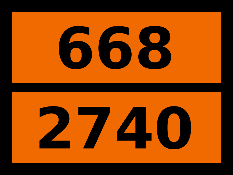 Табличка опасный груз "668-2740. Н-пропилхлорформиат"