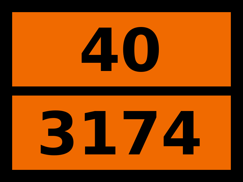 Табличка опасный груз "40-3174. Титана дисульфид"