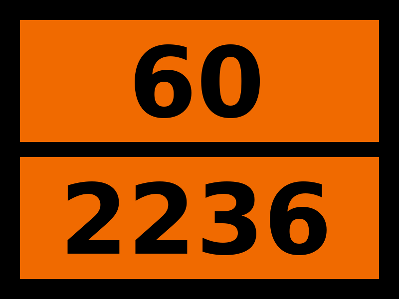 Табличка опасный груз "60-2236. 3-хлор-4-метилфенилизо-цианат жидкий"