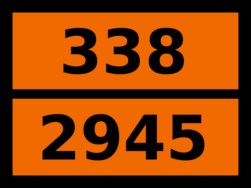 Табличка опасный груз "338-2945. N-метилбутиламин"