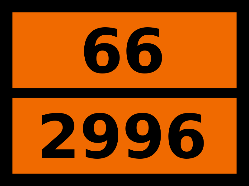 Табличка опасный груз "66-2996. Пестицид хлорорганический жидкий токсичный"