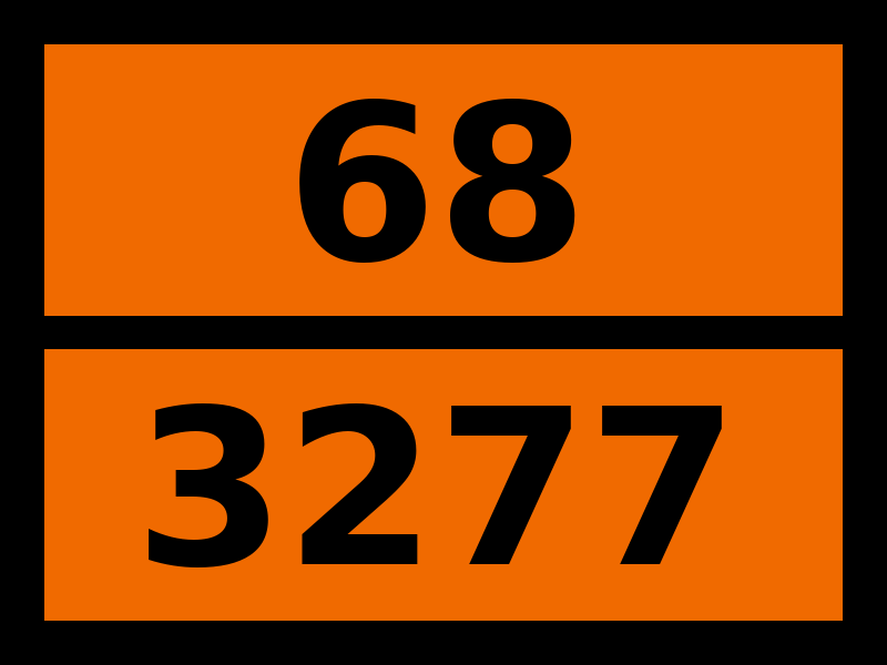 Табличка опасный груз "68-3277. Хлорформиаты токсичные, коррозионные, н.у.к."