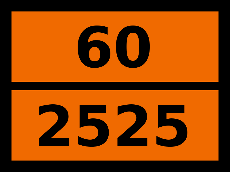 Табличка опасный груз "60-2525. Этилоксалат"