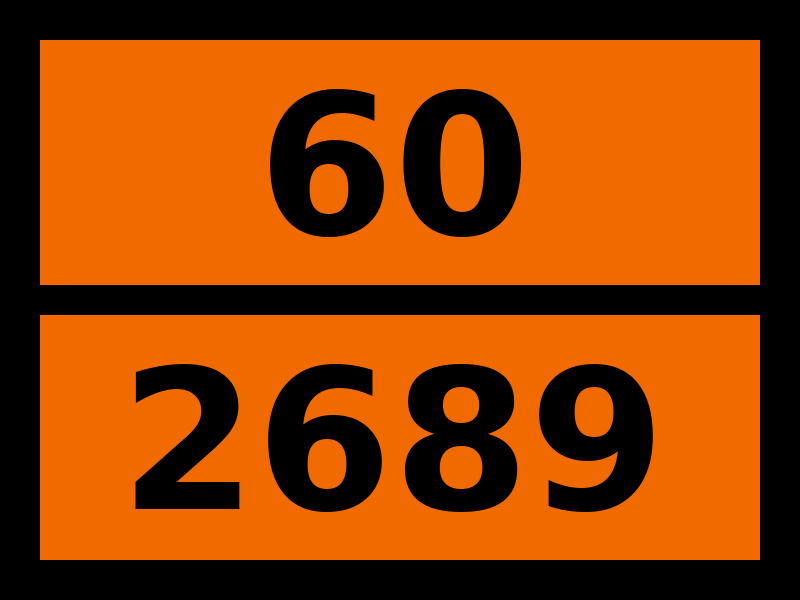 Табличка опасный груз "60-2689. Глицерина альфа-хлоргидрин"
