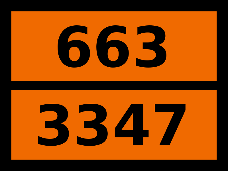Табличка опасный груз "663-3347. Пестицид — производный феноксиуксусной кислоты жидкий токсичный"
