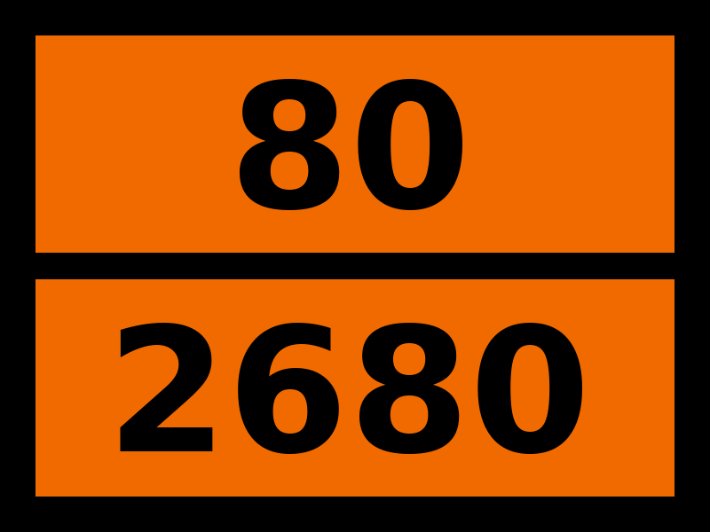 Табличка опасный груз "80-2680. Лития гидроксид"