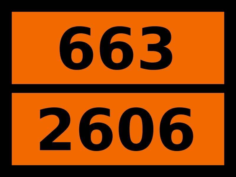 Табличка опасный груз "663-2606. Метилортосиликат"