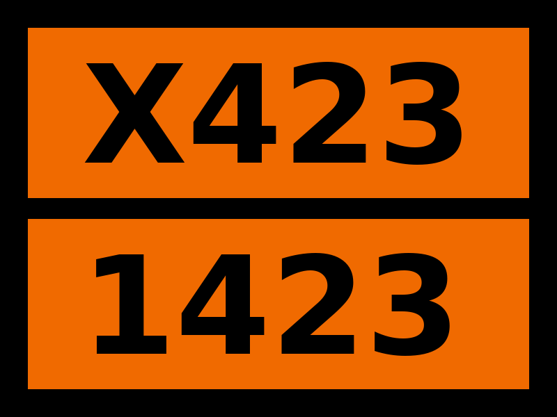 Табличка опасный груз "X423-1423. Рубидий"