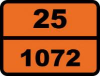 Табличка опасный груз "25-1072. Кислород сжатый"