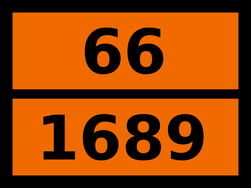 Табличка опасный груз "66-1689. Натрия цианид твердый"