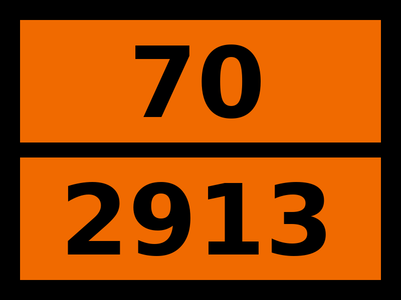 Табличка опасный груз "70-2913. Радиоактивный материал"