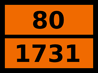 Табличка опасный груз "80-1731. Сурьмы пентахлорида раствор"