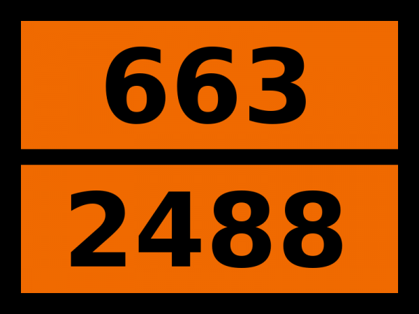 Табличка опасный груз "663-2488. Циклогексилизоцианат"
