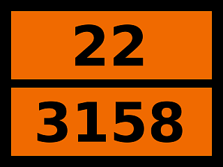 Табличка опасный груз "22-3158. Газ охлажденный жидкий, н.у.к."