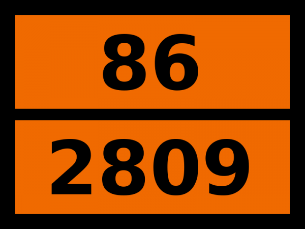 Табличка опасный груз "86-2809. Ртуть"