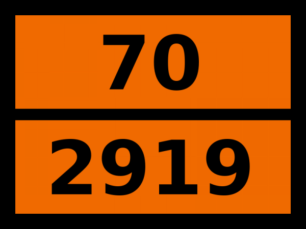Табличка опасный груз "70-2919. Радиоактивный материал"
