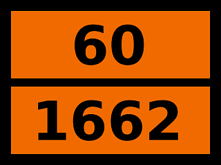 Табличка опасный груз "60-1662. Нитробензол"