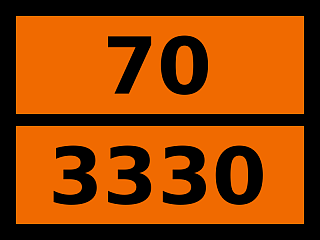 Табличка опасный груз "70-3330. Радиоактивный материал, упаковка типа с, делящийся"