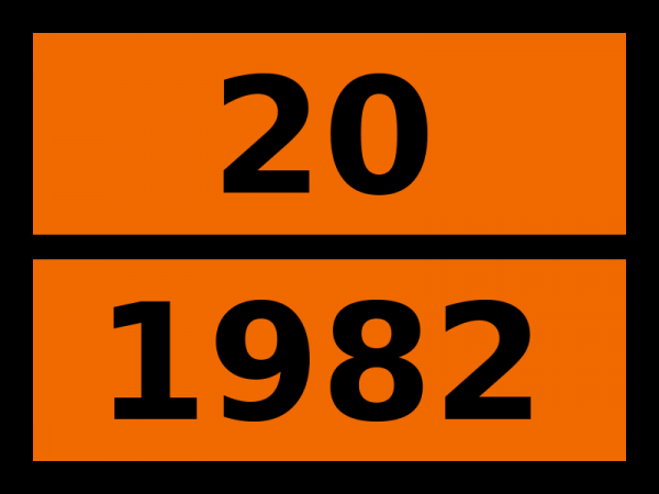 Табличка опасный груз "20-1982. Тетрафторметан (газ рефрижераторный r 14)"