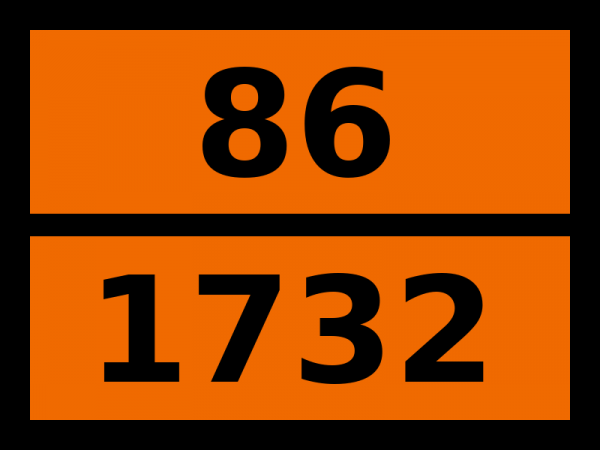 Табличка опасный груз "86-1732. Сурьмы пентафторид"
