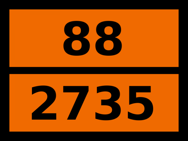 Табличка опасный груз "88-2735. Амины жидкие коррозионные"