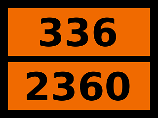 Табличка опасный груз "336-2360. Эфир диаллиловый"