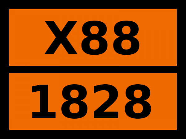 Табличка опасный груз "X88-1828. Серы хлориды"