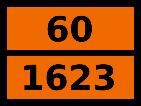 Табличка опасный груз "60-1623. Ртути (ii) арсенат"