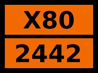 Табличка опасный груз "X80-2442. Трихлорацетилхлорид"