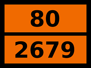 Табличка опасный груз "80-2679. Лития гидроксида раствор"