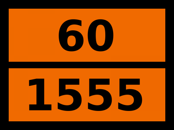 Табличка опасный груз "60-1555. Мышьяка бромид"