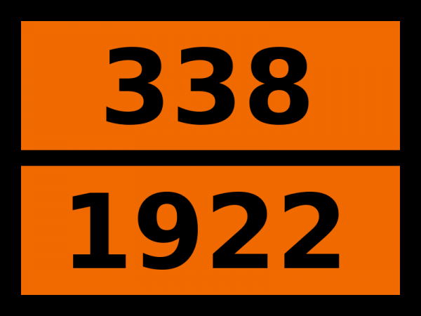 Табличка опасный груз "338-1922. Пирролидин"