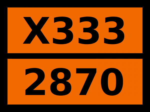Табличка опасный груз "X333-2870. Алюминия боргидрид"