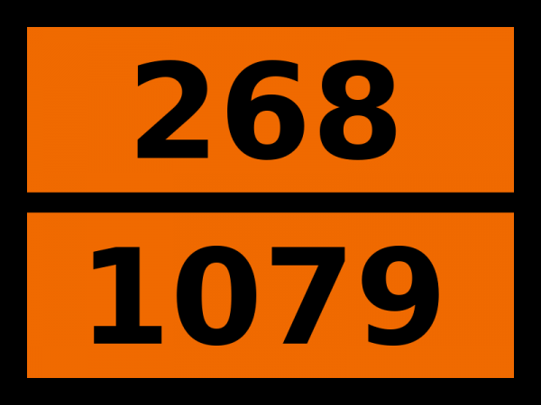 Табличка опасный груз "268-1079. Серы диоксид"