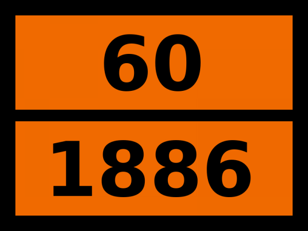 Табличка опасный груз "60-1886. Бензилиденхлорид"