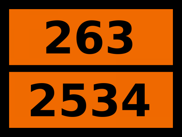 Табличка опасный груз "263-2534. Метилхлорсилан"