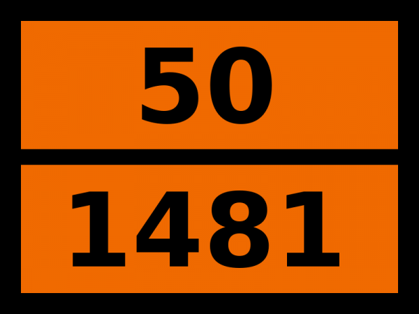 Табличка опасный груз "50-1481. Перхлораты неорганические, н.у.к."