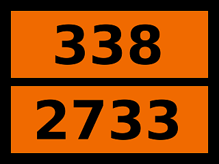Табличка опасный груз "338-2733. Амины легковоспламеняющиеся"