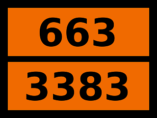 Табличка опасный груз "663-3383. Жидкость токсичная при вдыхании"
