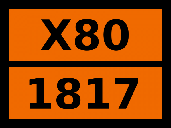 Табличка опасный груз "X80-1817. Пиросульфурилхлорид"