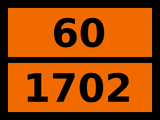Табличка опасный груз "60-1702. 1,1,2,2-тетрахлорэтан"