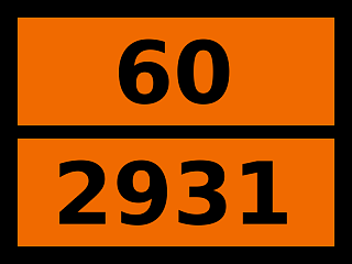 Табличка опасный груз "60-2931. Ванадилсульфат"