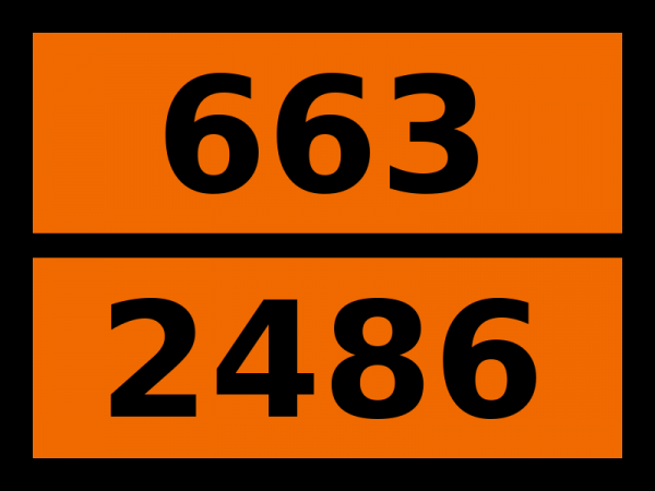 Табличка опасный груз "663-2486. Изобутилизоцианат"