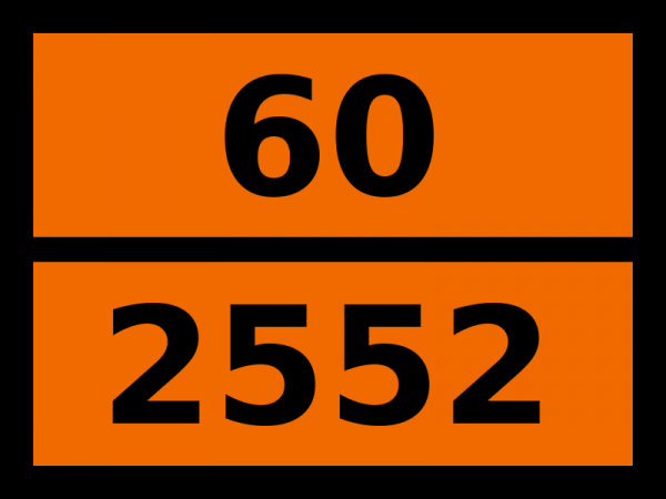 Табличка опасный груз "60-2552. Гексафторацетонгидрат жидкий"