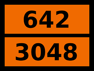 Табличка опасный груз "642-3048. Пестицид на основе фосфида алюминия"