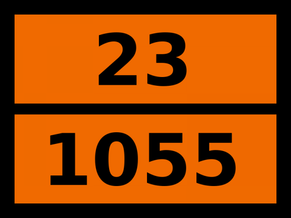 Табличка опасный груз "23-1055. Изобутилен"