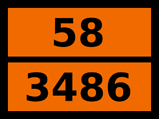 Табличка опасный груз "58-3486. Кальция гипохлорита смесь сухая коррозионная"