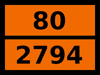 Табличка опасный груз "80-2794. Батареи жидкостные кислотные электрические аккумуляторные"