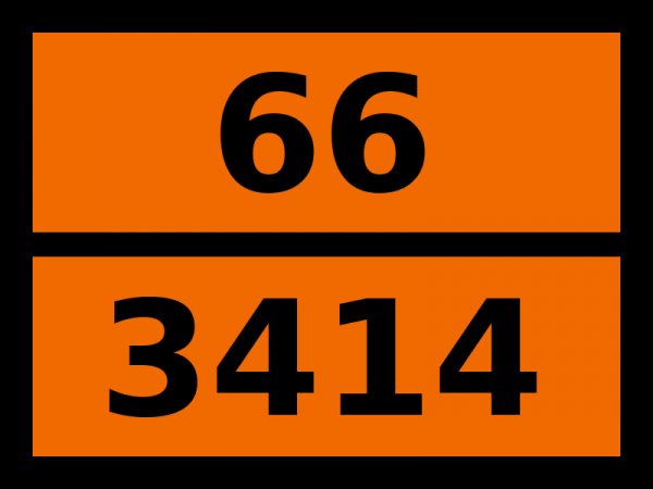Табличка опасный груз "66-3414. Натрия цианида раствор"