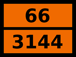 Табличка опасный груз "66-3144. Никотина соединение жидкое"